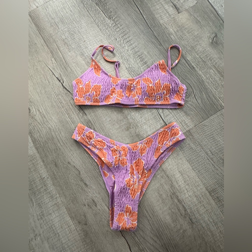 Amazon Purple and Orange Bikini Set Swimwear